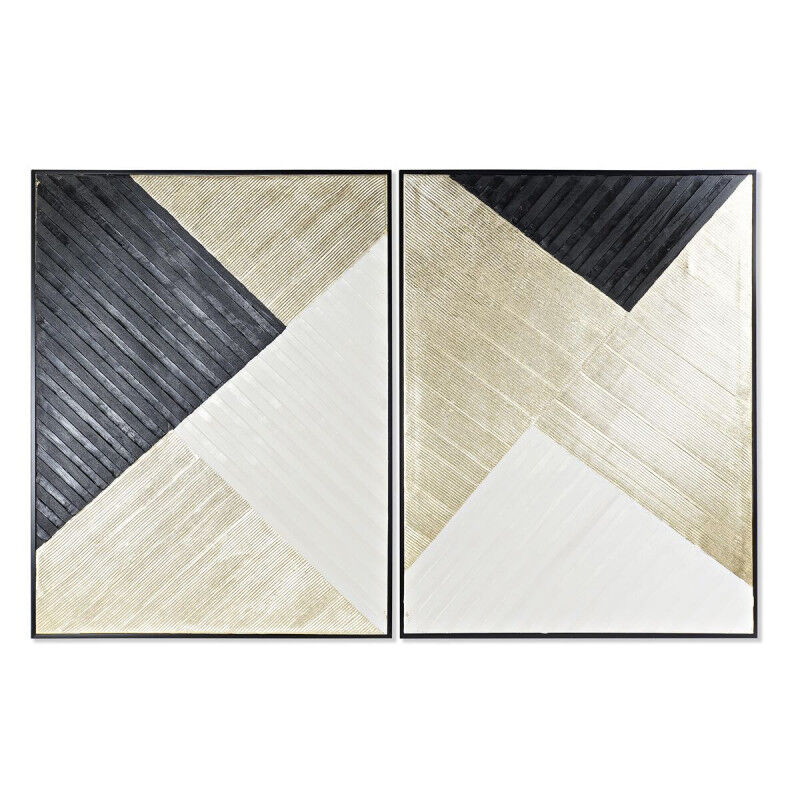 Toile DKD Home Decor Moderne Géométrique (93 x 3,5 x 123 cm) (2 Unités)
