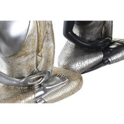 Figurine Décorative DKD Home Decor Argenté Noir Doré Buda Résine Oriental (26 x 15 x 40 cm) (2 Unités)