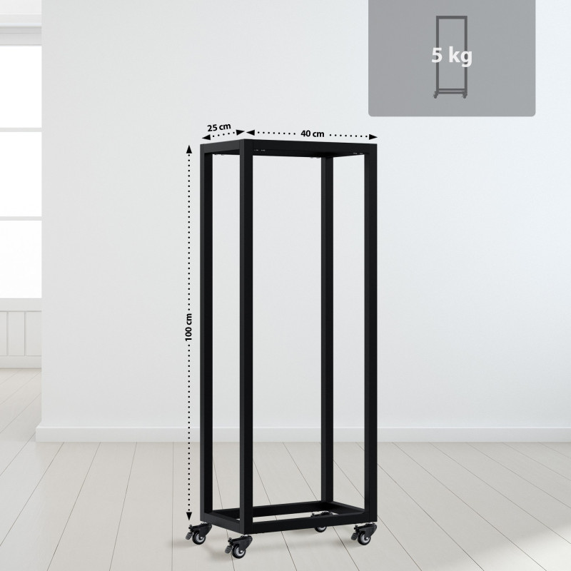 Range-bûches Hilta 25x40x100 cm noir