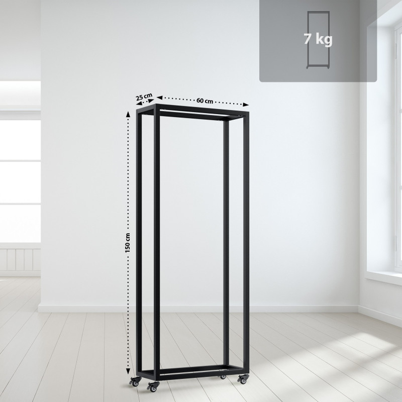 Range-bûches Hilta 25x60x150 cm noir