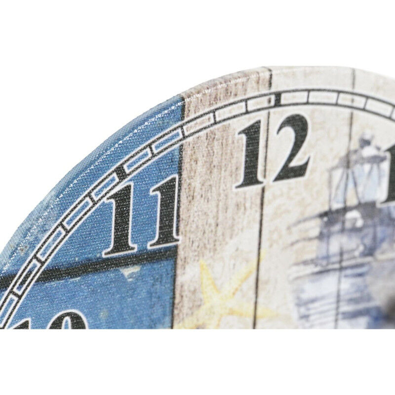 Horloge Murale DKD Home Decor Multicouleur Phare Bois MDF méditerranéen (2 Unités) (20 x 3 x 20 cm)