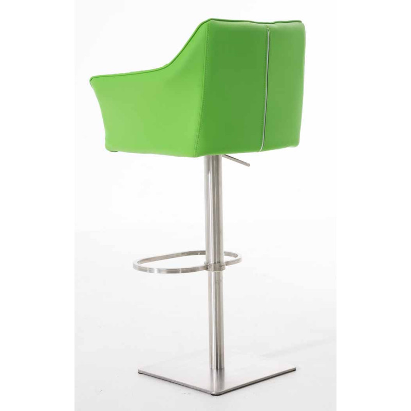 Lot de 2 tabourets de bar Damaso simili cuir acier inoxydable vert