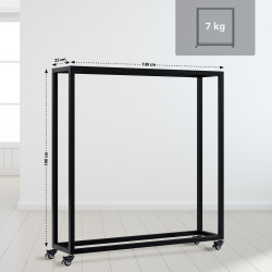 Range-bûches Hilta 25x100x100 cm noir