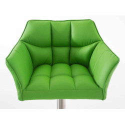 Lot de 2 tabourets de bar Damaso simili cuir acier inoxydable vert