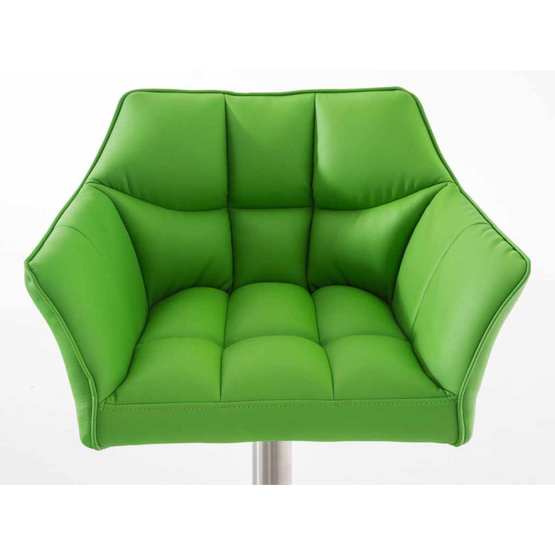 Lot de 2 tabourets de bar Damaso simili cuir acier inoxydable vert