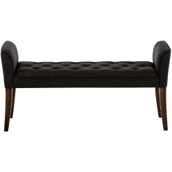 Chaise Longue Cleopatra Tapizado en Tela Gris oscuro,Antiguo oscuro