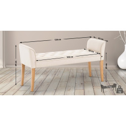 Chaise longue Cl?op?tre, cr?me clair antique