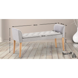Banquette Cléopâtre, gris clair antique