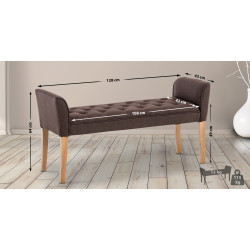 Banquette Cléopâtre, marron clair antique