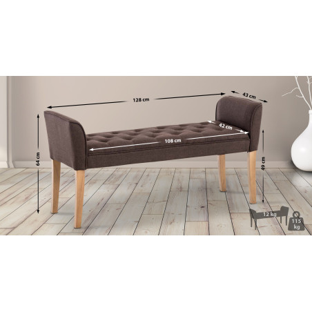 Chaise longue Cl?op?tre, marron clair antique