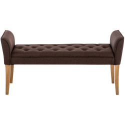 Chaise Longue Cleopatra Tapizado en Tela Marrón,Antiguo claro