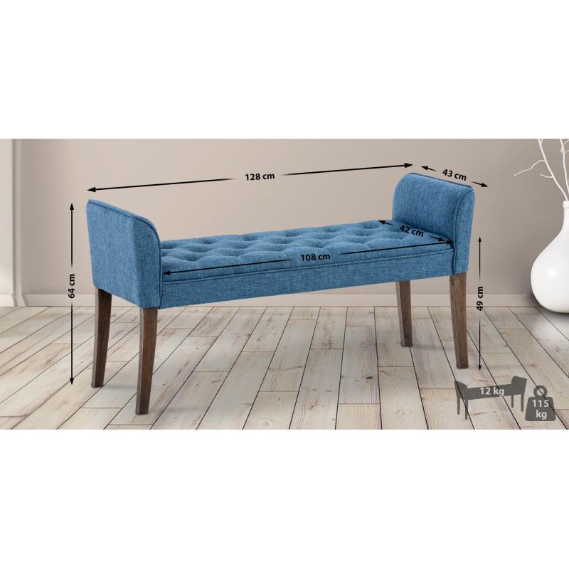 Chaise longue Cl?op?tre, bleu fonc? antique