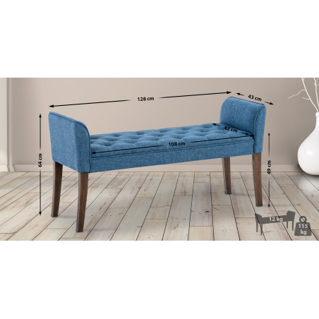Chaise longue Cl?op?tre, bleu fonc? antique