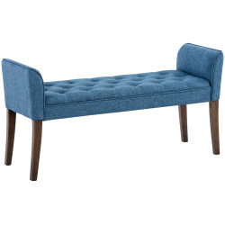 Chaise Longue Cleopatra Tapizado en Tela Azul,Antiguo oscuro