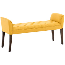 Chaise Longue Cleopatra Tapizado en Tela Amarillo,Antiguo oscuro