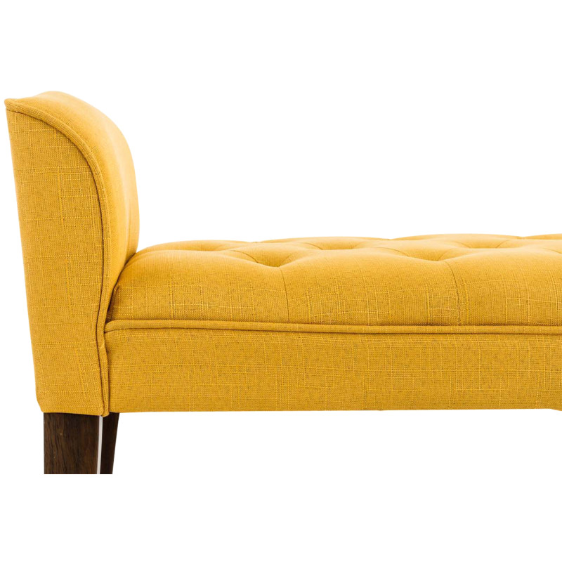 Chaise Longue Cleopatra Tapizado en Tela Amarillo,Antiguo oscuro