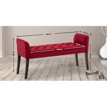 Chaise longue Cl?op?tre, rouge fonc? antique
