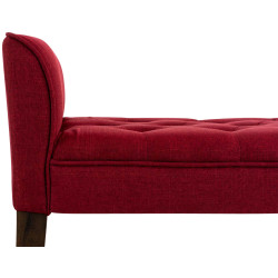 Chaise Longue Cleopatra Tapizado en Tela Rojo,Antiguo oscuro