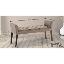 Chaise Longue Cleopatra Tapizado en Tela Gris topo,Antiguo oscuro