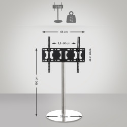 Supporto TV da Pavimento 55-75 Pollici rotondo,acciaio