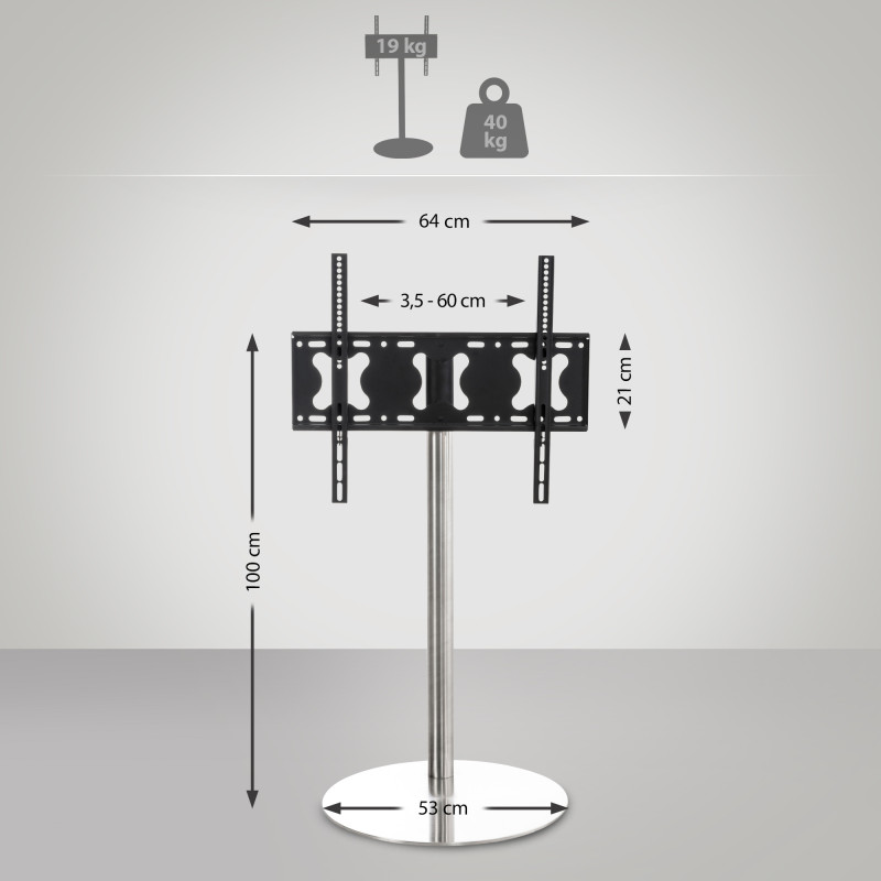 Soporte De Pie Para TV De Plasma De 32 - 65" Redonda,Acero inoxidable