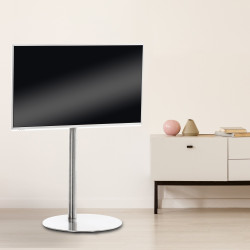 Support TV rond en acier inoxydable