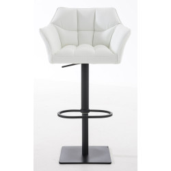 Lot de 2 tabourets de bar Damaso, simili cuir blanc