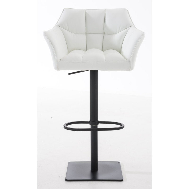 Lot de 2 tabourets de bar Damaso, simili cuir blanc