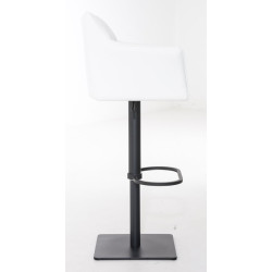 Lot de 2 tabourets de bar Damaso, simili cuir blanc