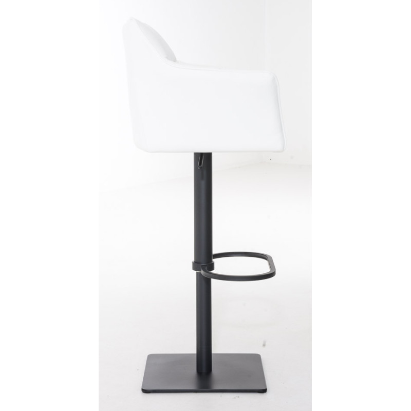 Lot de 2 tabourets de bar Damaso, simili cuir blanc