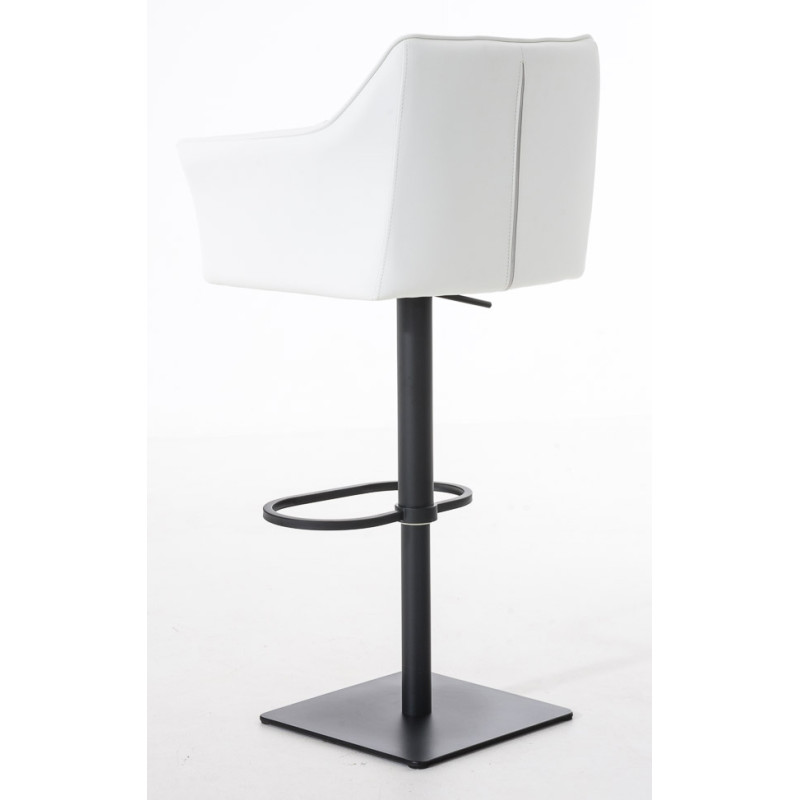 Lot de 2 tabourets de bar Damaso, simili cuir blanc