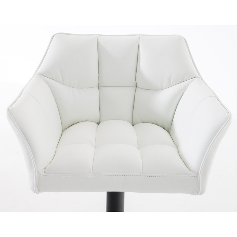 Lot de 2 tabourets de bar Damaso, simili cuir blanc