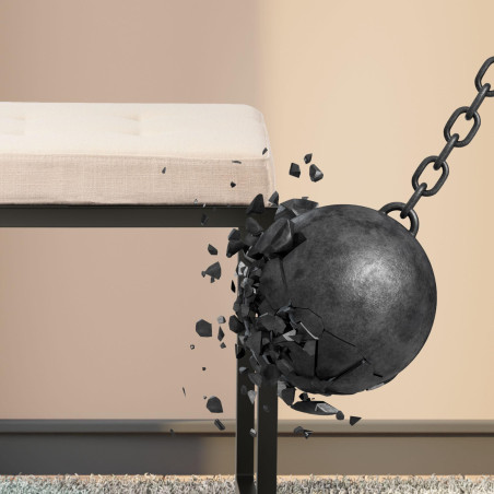 Banc Barci B, tissu crème