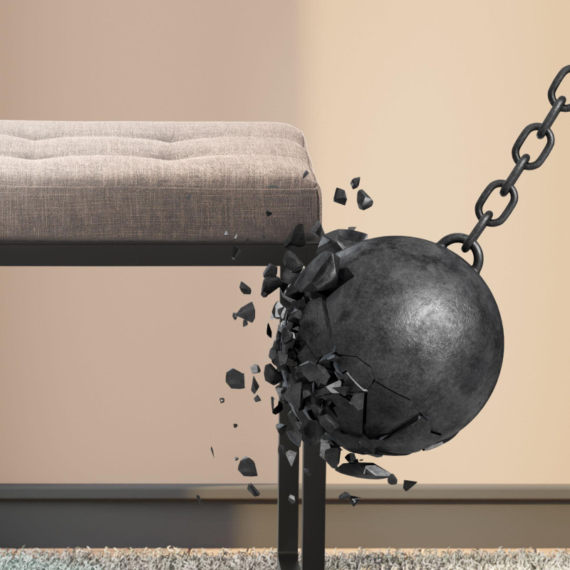 Banquette Barci B, tissu gris