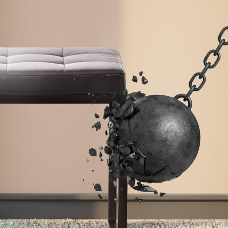 Banquette Barci B, similicuir noir