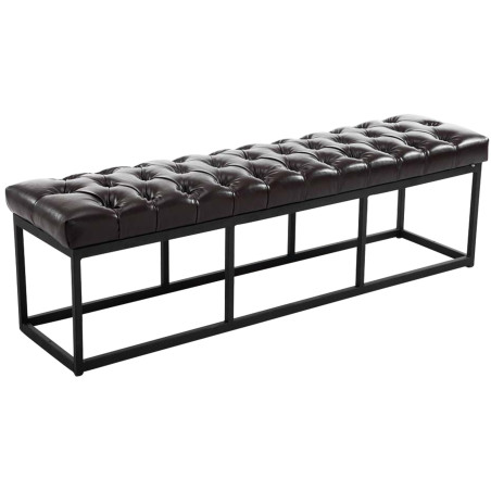 Taburete Pie de Cama Amun Con Base en Negro Marrón,150 cm