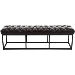 Taburete Pie de Cama Amun Con Base en Negro Marrón,150 cm