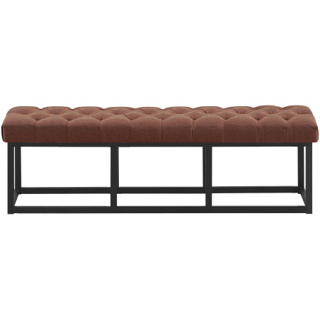 Taburete Pie de Cama Amun Tela & Negro Marrón,150 cm