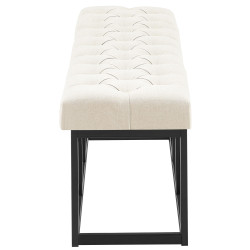 Taburete Pie de Cama Amun Tela & Negro Crema,150 cm