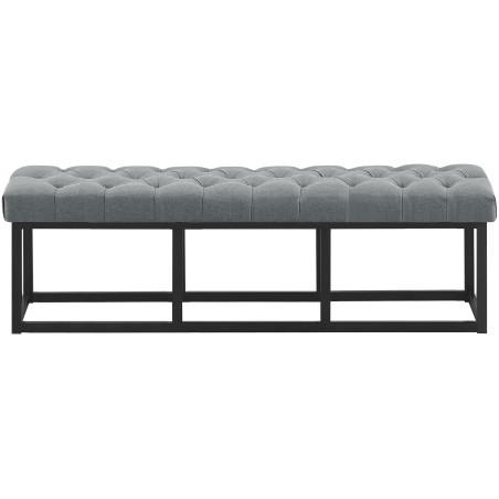 Taburete Pie de Cama Amun Tela & Negro Gris oscuro,150 cm