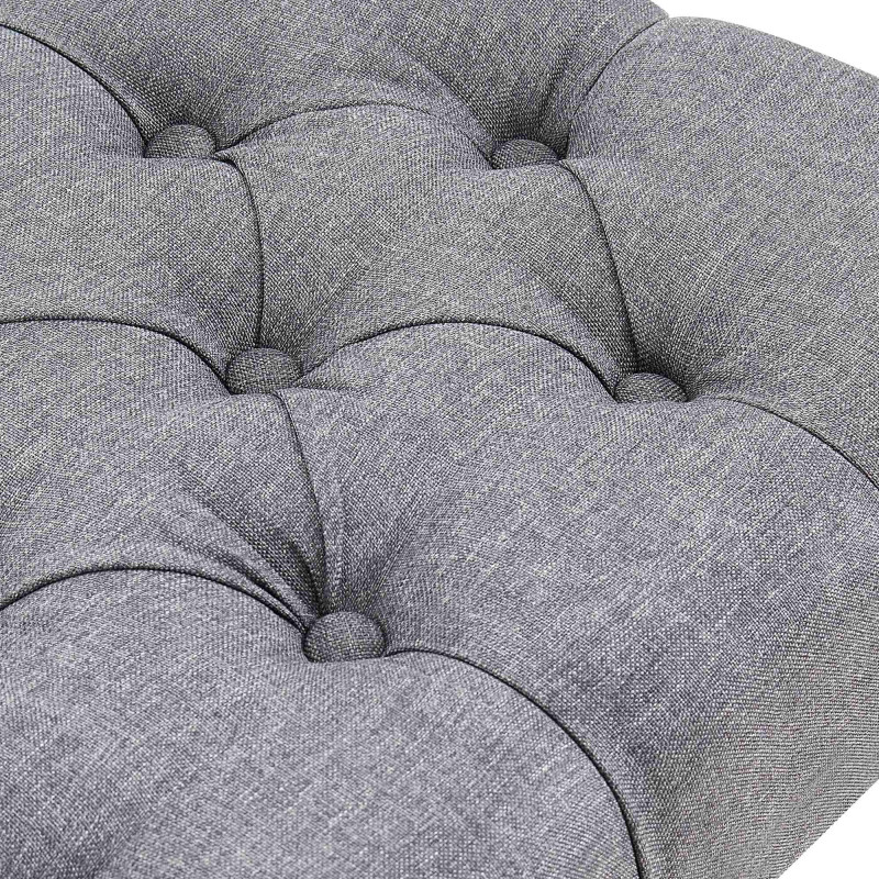 Taburete Pie de Cama Amun Tela & Negro Gris oscuro,150 cm