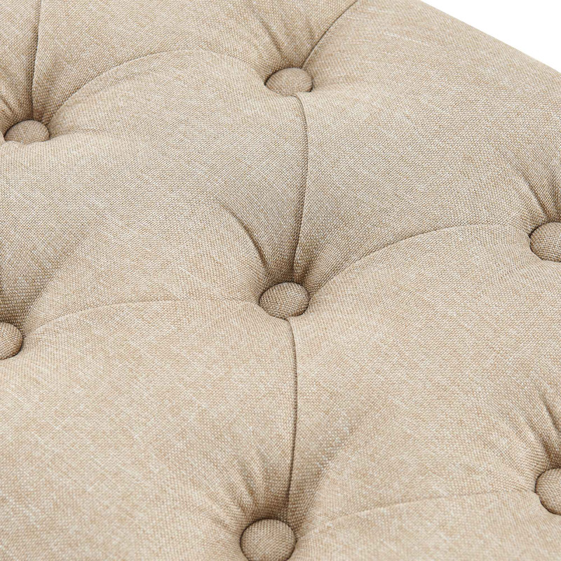 Taburete Pie de Cama Amun Tela & Negro Gris topo,150 cm