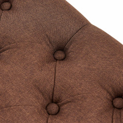 Taburete Pie de Cama Amun Tela & Negro Marrón,120 cm