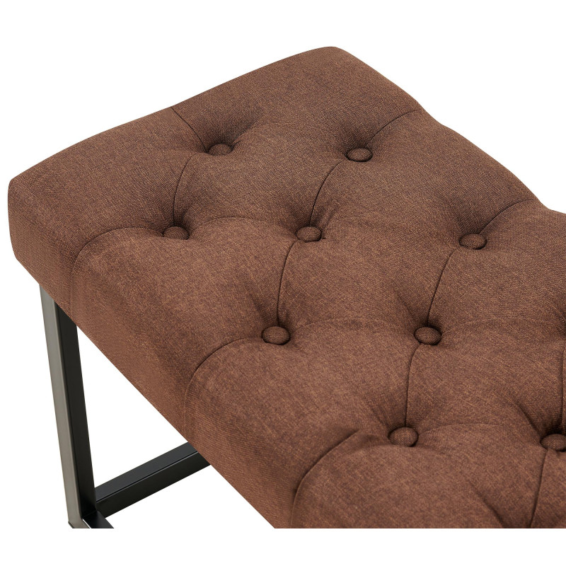 Taburete Pie de Cama Amun Tela & Negro Marrón,120 cm