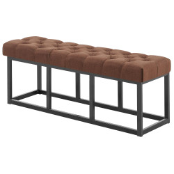 Taburete Pie de Cama Amun Tela & Negro Marrón,120 cm