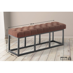 Taburete Pie de Cama Amun Tela & Negro Marrón,120 cm