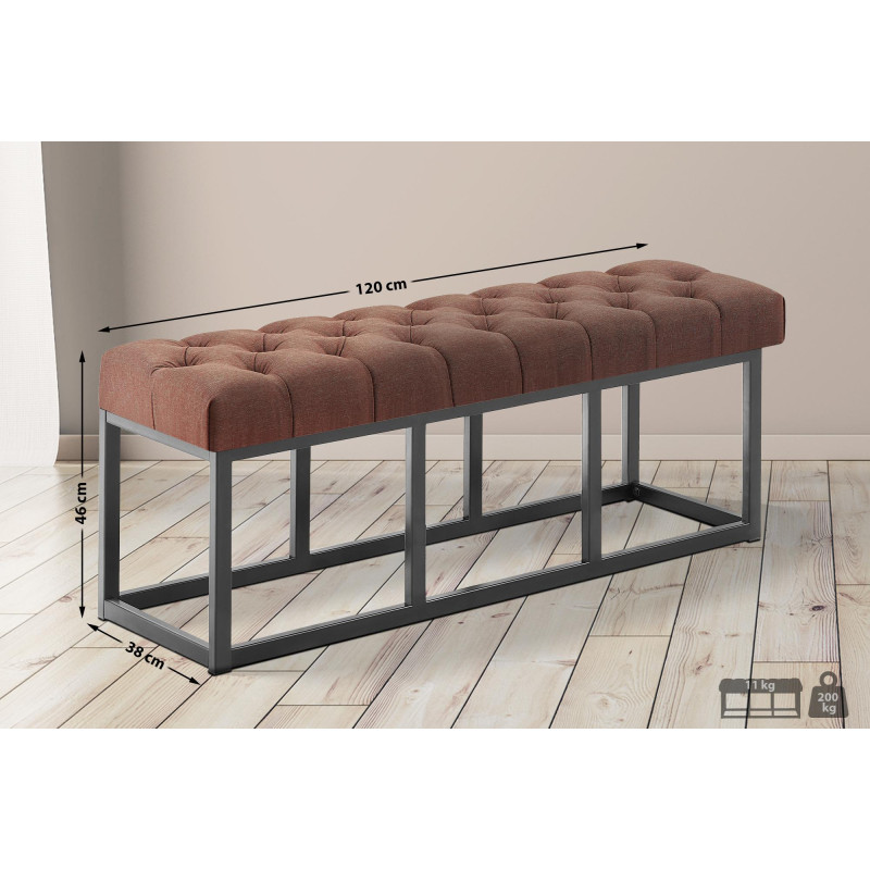 Banc Amun, tissu B120, marron