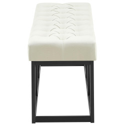 Taburete Pie de Cama Amun Tela & Negro Crema,120 cm