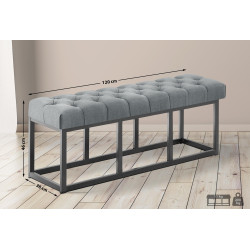 Banc Amun, tissu B120, gris foncé