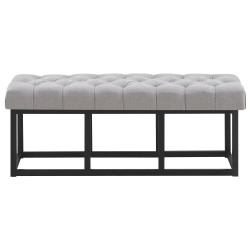 Taburete Pie de Cama Amun Tela & Negro Gris,120 cm